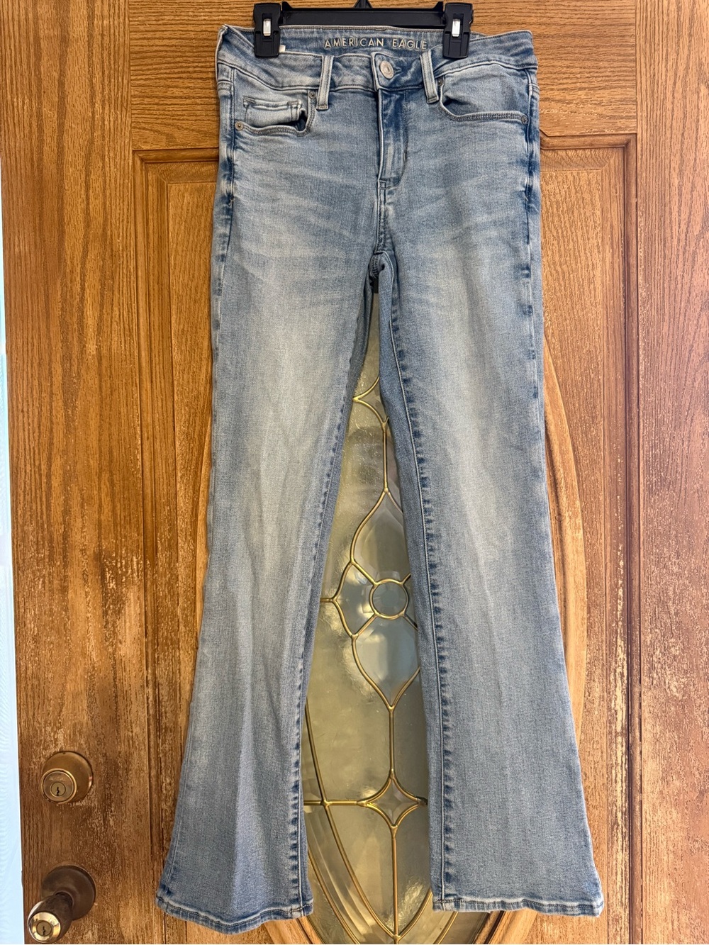 American Eagle Light Blue Women's Super Stretch Skinny Kick Jeans Size 6 Short